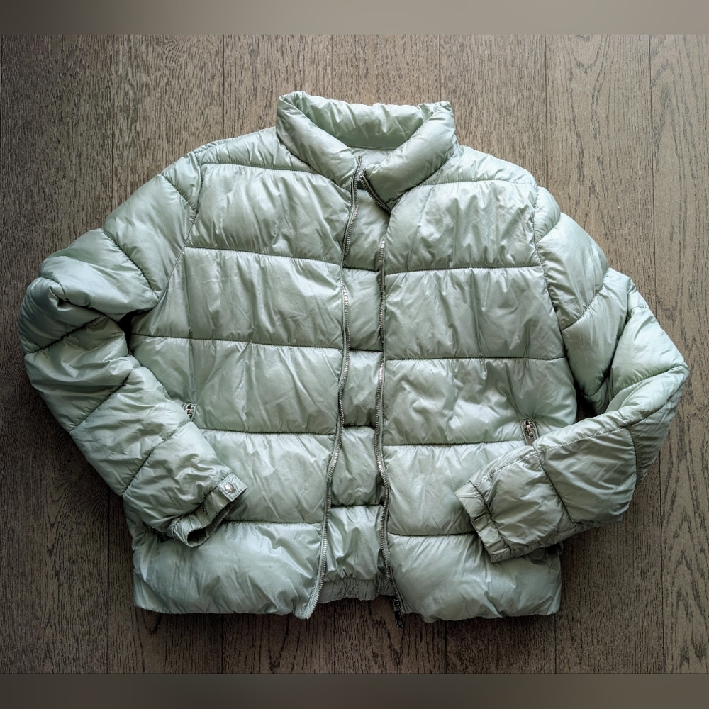 Mango Light Green Puffer Jacket